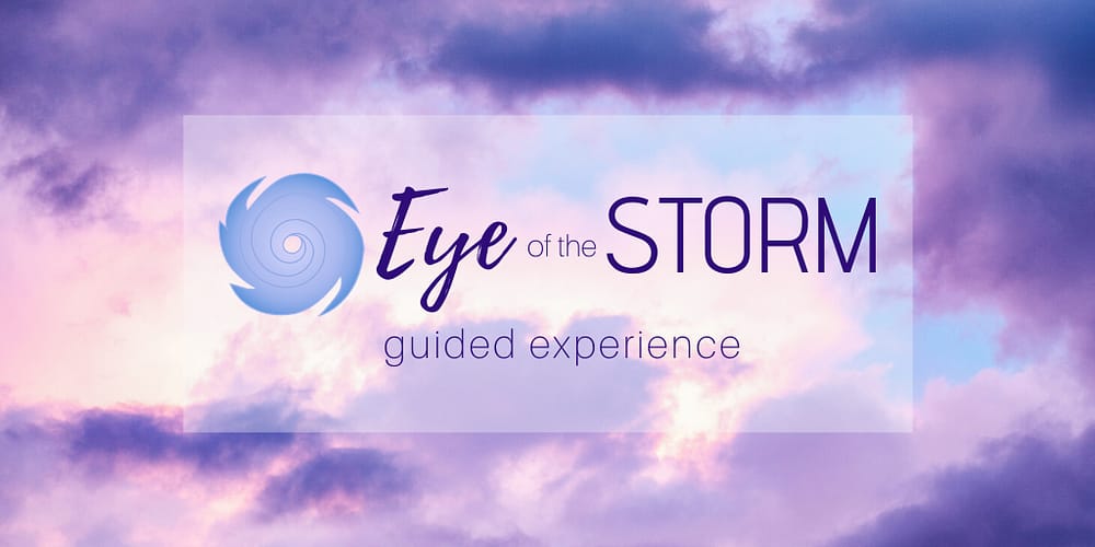 eye of the storm header eye of the storm logo on purple sky