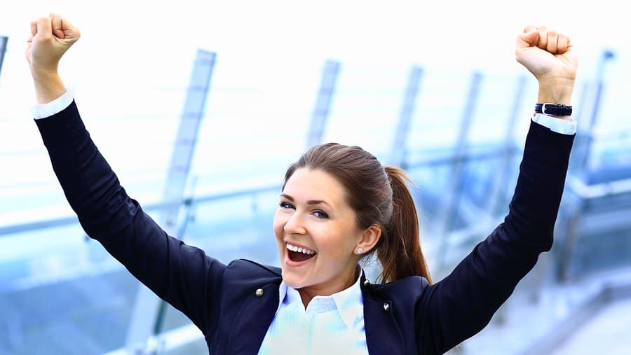 woman happy with personal power